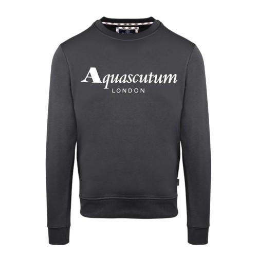 Aquascutum Mens Lettering Crew Neck Sweatshirt