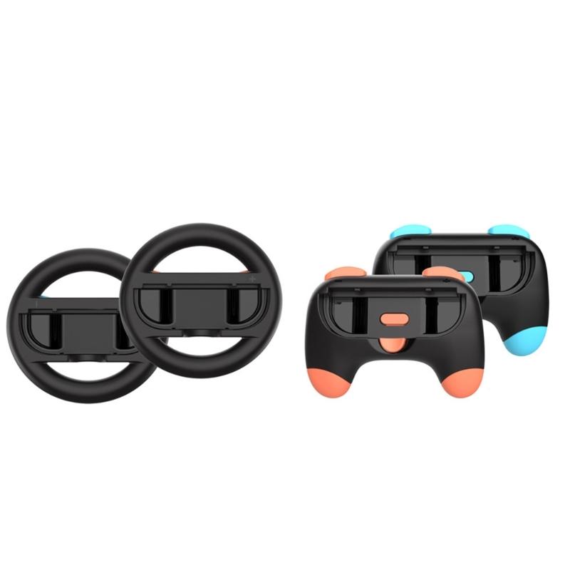 

Racing Game Controller Grips Set Ergonomic Handles And Steering Wheel Compatible For NS2 Console 1