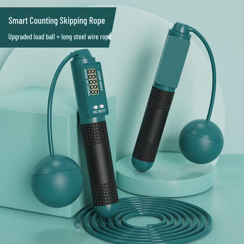 WEZHO Dual-Use Cordless Weighted Fitness Jump Rope with Counter