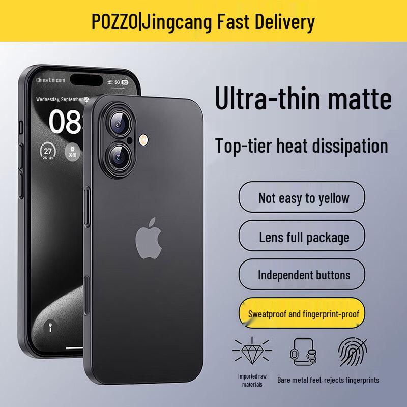 POZZO Ultra-Thin Frosted Transparent iPhone Case