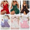 Pajamas Female Sexy V-Neck Lace Suspender Multicolor Set Sex Underwear