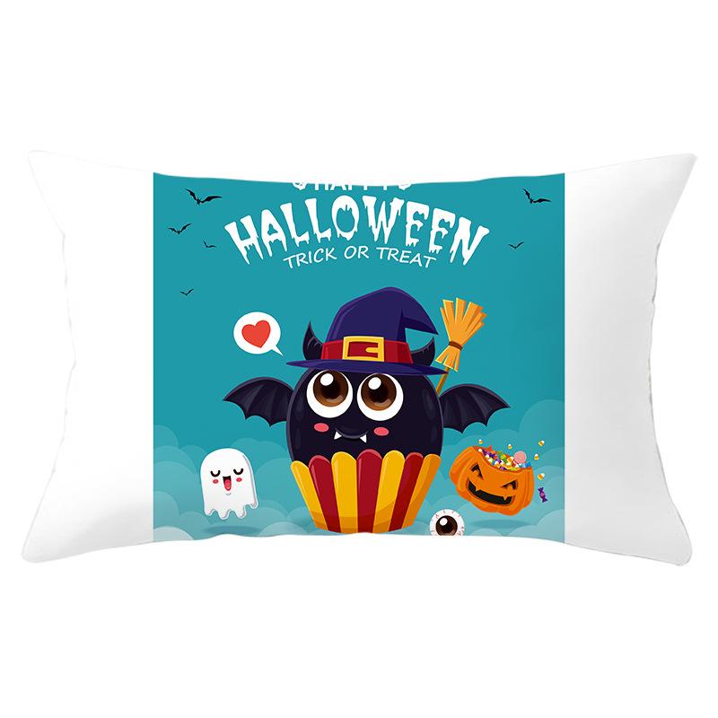 Halloween Cartoon Print Series Peach Skin Waist Pillow Cover Sofa Cushion Cover