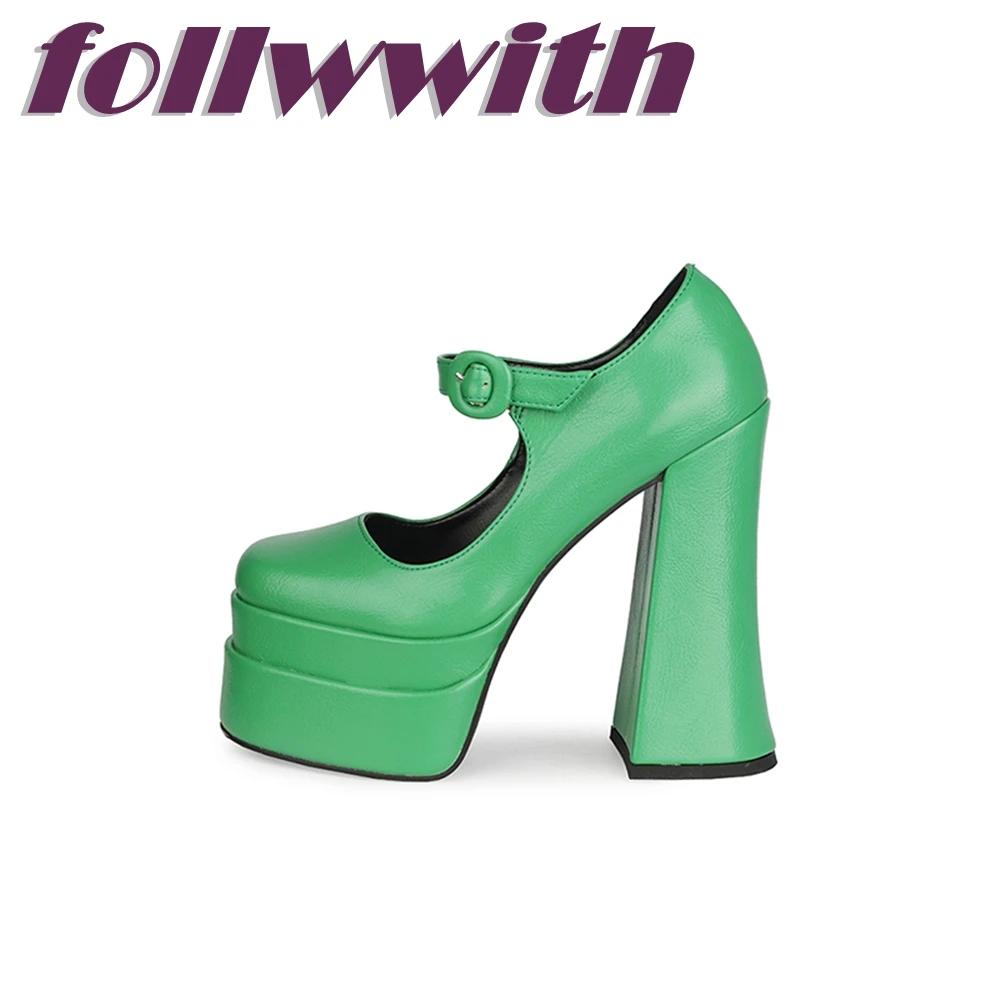 

Модные лаконичные розовые однотонные туфли Мэри Джейн на платформе с пряжкой, квадратный носок, массивный каблук, милые, модные, осенние, новинка 2025, женская обувь 45