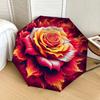 1 Stück Flammenrose Kunstwerk Regenschirm mit Kunststoffgriff, Geeignet für Alle Jahreszeiten Zuhause Reise Outdoor RegenschirmDD1778