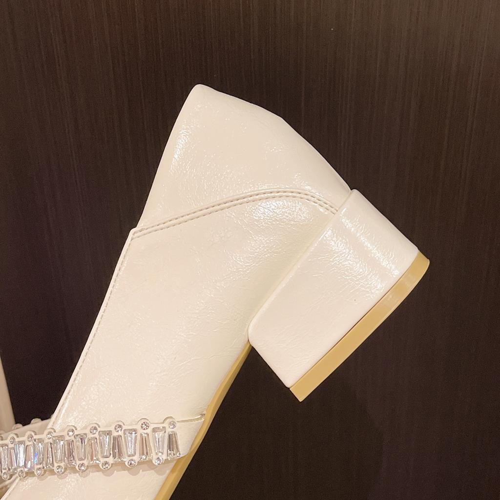 French Fairy Pointed High Heels Summer Temperament All-match Thick Heel Single Shoes Women's Shoes