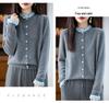 French Lace Knit Wool Cardigan Coat - Women's Autumn/Winter 2025 Fashionable Age-Reducing Sweater