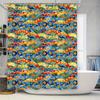 Colorful Floral Printed Shower Curtain Waterproof Fabric 3D Bathroom Decor Modern Home Accessories Blue Orange Red Yellow Green