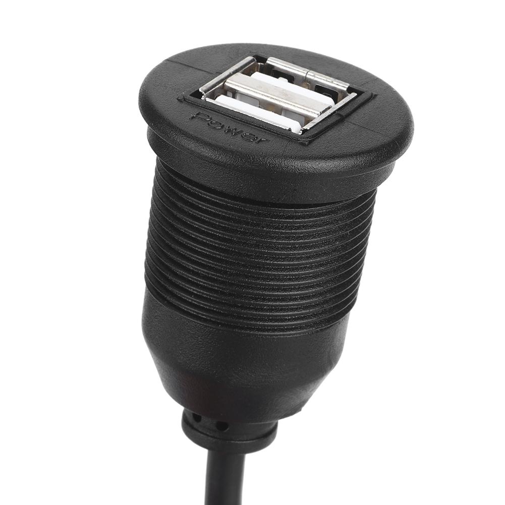 USB2.0 1 Male to 2 Female Data Cable Waterproof Dashboard Adapter Line for Car Motorcycle