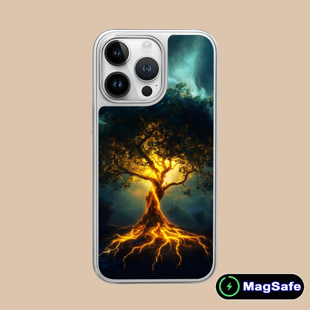 World Life Tree Mobile Phone Case for iPhone 17 16 15 14 13 12 11 Air Pro Max Plus Magsafe Silver Plating Colorful Cover Cover