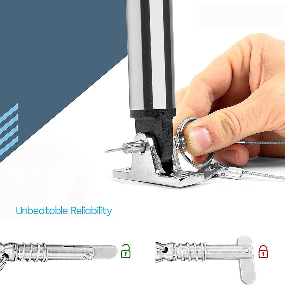 4x 316 Stainless Steel Quick Release Pins Boat Bimini Top Quick Release Pin 1/4