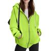 Women's Fashionable Oversized Hooded Casual Sweatshirt With Zip-Up Solid Colour Jacket