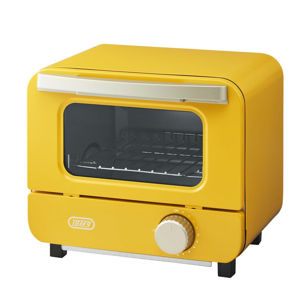 Toffy Mini Toaster Oven K-HTS1, Single Slice Capacity, Cute, Vivid Color, Stylish Appliance (Canary Yellow)