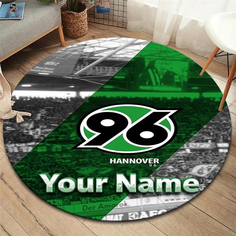 Hannover 96 Custom Name Round Area Rug,Carpet Rug for Living Room Bedroom Sofa Playroom Decor,Non-slip Floor Mat
