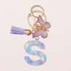 A-Z Letters Keychain Pendant Purple Butterfly Letter Keychain For Girls Women Exquisite Backpack Decoration Accessories Gifts
