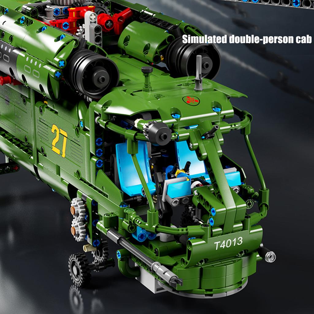 Non-Toxic 1800Pcs Helicopter Building Blocks Toy Assembly Puzzle Bricks Vehicle Model Creative Desktop Decoration Gifts