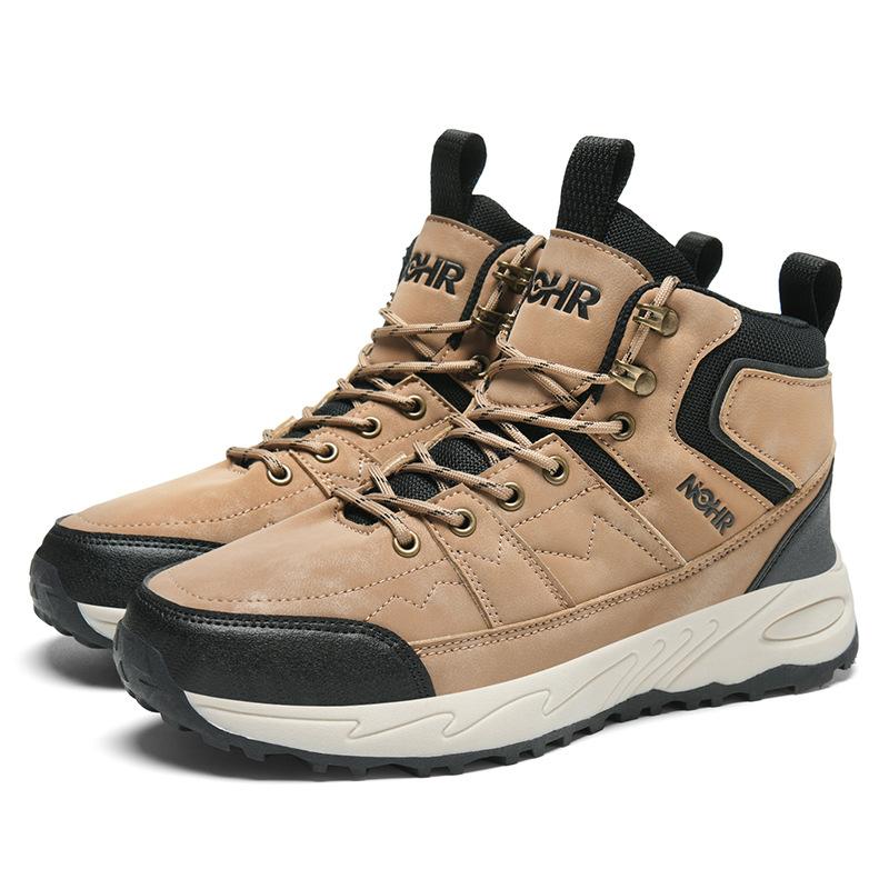 Outdoor travel hiking men's shoes autumn and winter high-top microfiber leather casual shoes mountain climbing off-road men's sports shoes