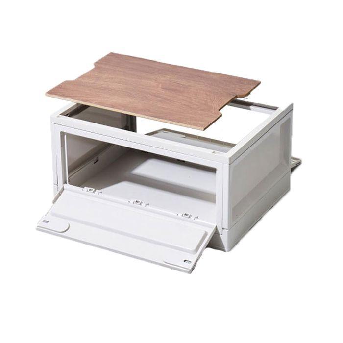 Boîte de transport pliable - Vanit CB27 - Blanc - Empilable verrouillable - Couvercle amovible