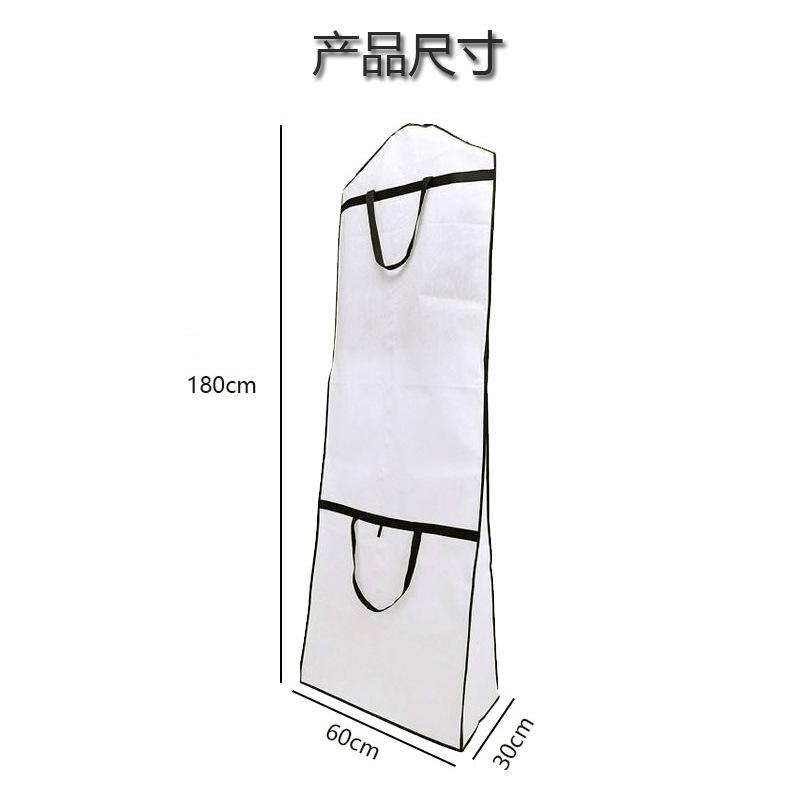 180cm Wedding Dress Garment Bag Cover for Gowns Women Storage Protector Cover with Zipped Pocket Garment Bag for Home Storage