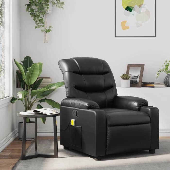 VidaXL Fauteuil de Massage Inclinable, Chaise avec Repose-pieds, Siège avec Dossier et Accoudoirs Salle de Séjour, Moderne, 374140