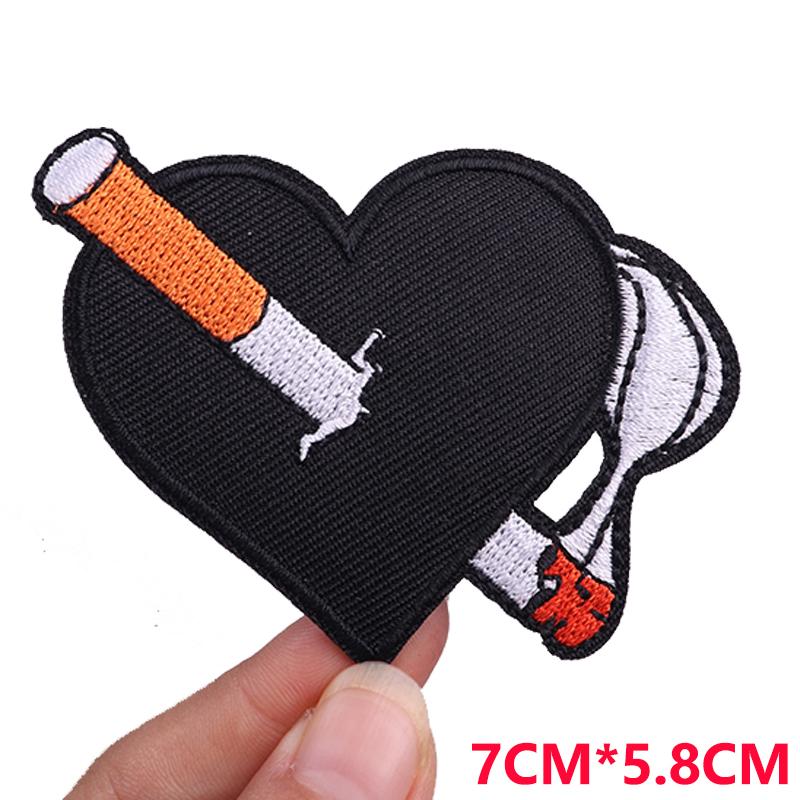 Horror Skull Patch Punk /Letter Embroidered Sew Patch Jackets Backpack Diy Iron On Patches For Clothing Ironing /Stickers 