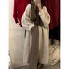 Casaco de espessura macia feminino design outono inverno longo malha cardigan feminino ponto aberto elegante malhas