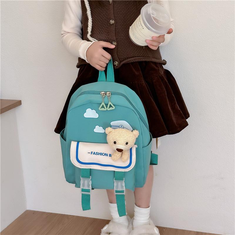Cute Nylon Animal Backpack For Kids Colorful Bear Design Perfect For Preschool
