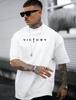 1pc Unisex S Cross Victory Letter Print Black Tshirt Crew Neck Casual Cotton Tee Medium Stretch Knit Fabric Regular Fit For Boys M