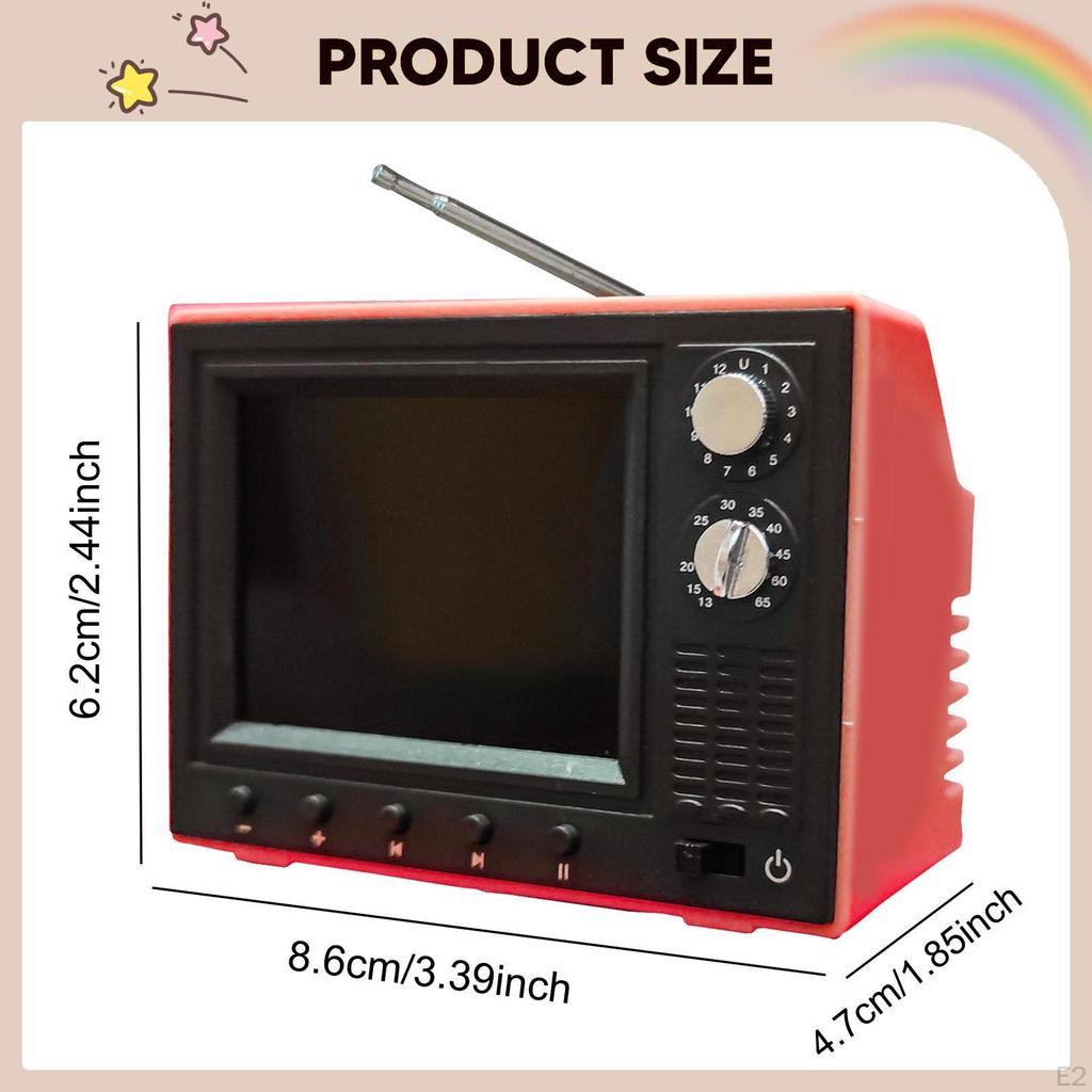 1/12 Scale Dollhouse TV Can Play Video Miniature Furniture Ornament