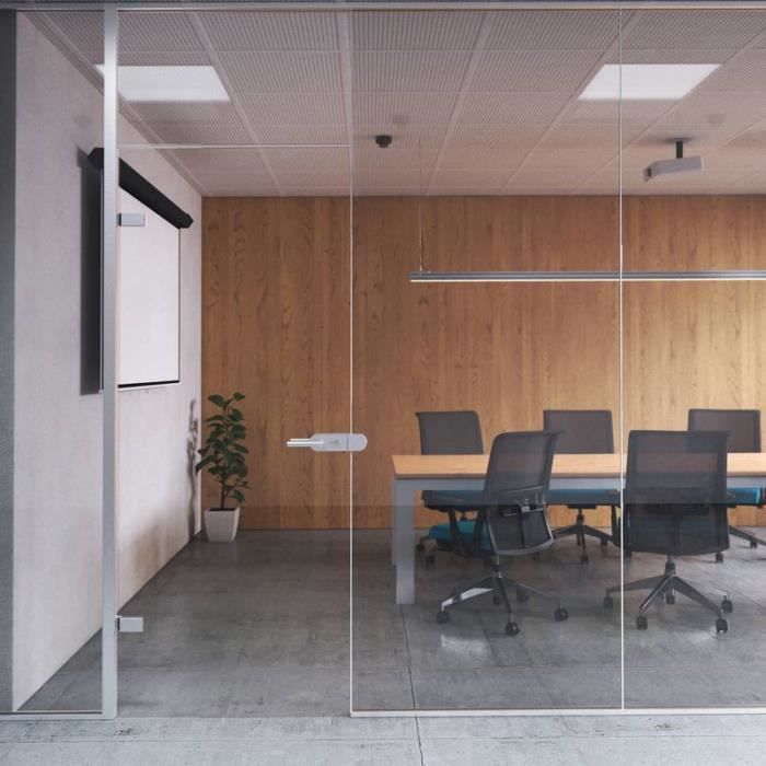 Kit de serrure et de gache pour portes en verre doubles 8-12mm - loquet horizontal - acier - finition inox