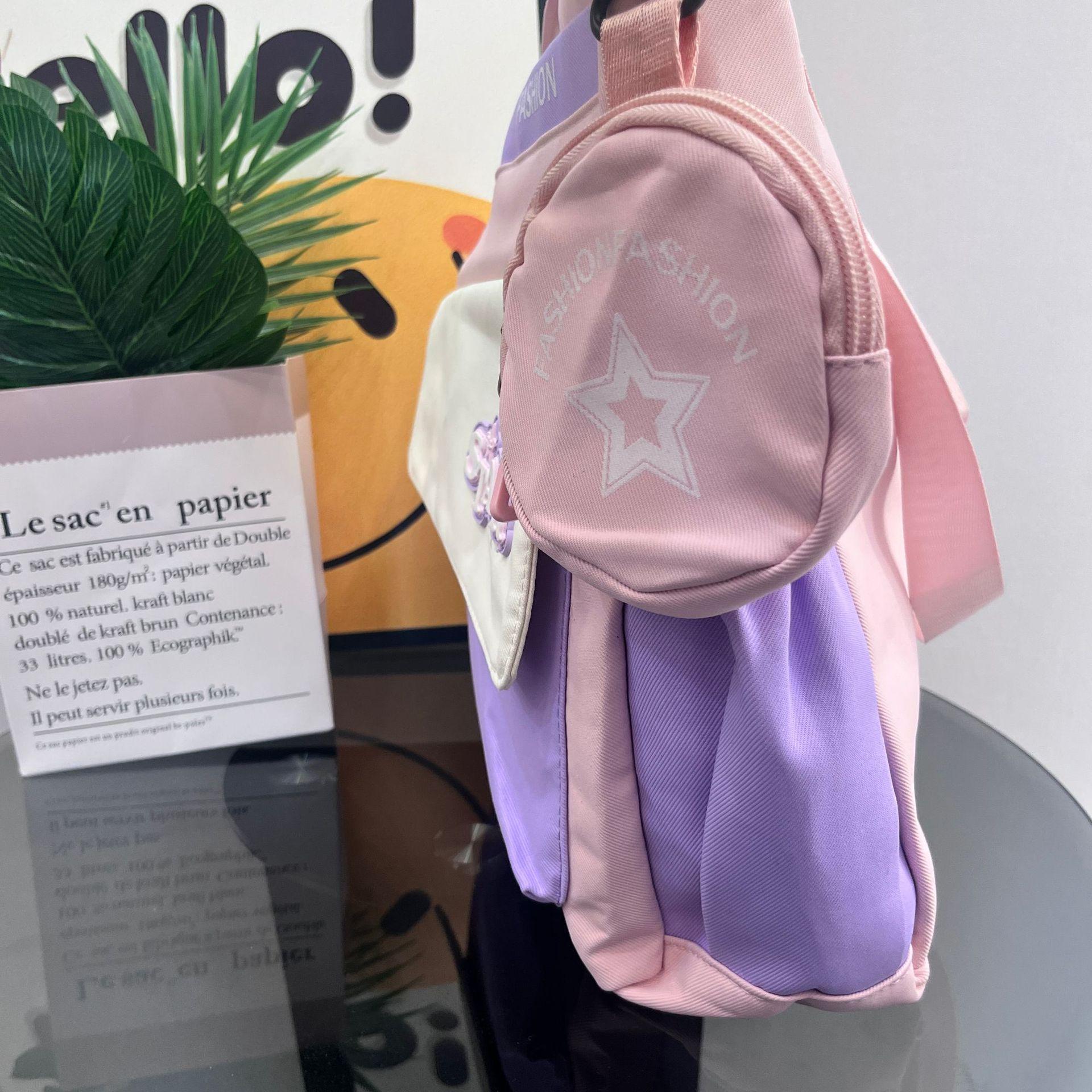 

Harajuku Style Large Capacity Color Block Crossbody Handbag for Campus 38x10x33