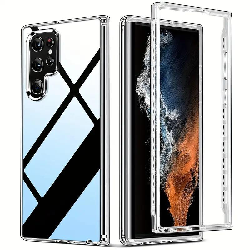 

Новый 360° Полностью Защищенный Прозрачный Чехол для Телефона Для Samsung S25 Ultra S23 S21 S22 S24 Ultra Plus FE Note 20 Ultra A71 Задняя Крышка For Samsung Galaxy S24 прозрачный