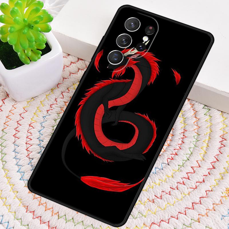 Red Dragon TPU Phone Case For Samsung Galaxy Note 10 Pro S26 S25 S24 S23 S22 Ultra Plus S21 FE S20 Shockproof Cover
