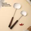 Stainless Steel Cooking Utensil Ergonomic Non-slip Wooden Handle Food Safe Cookware for Home Kitchen Student Dorm Use