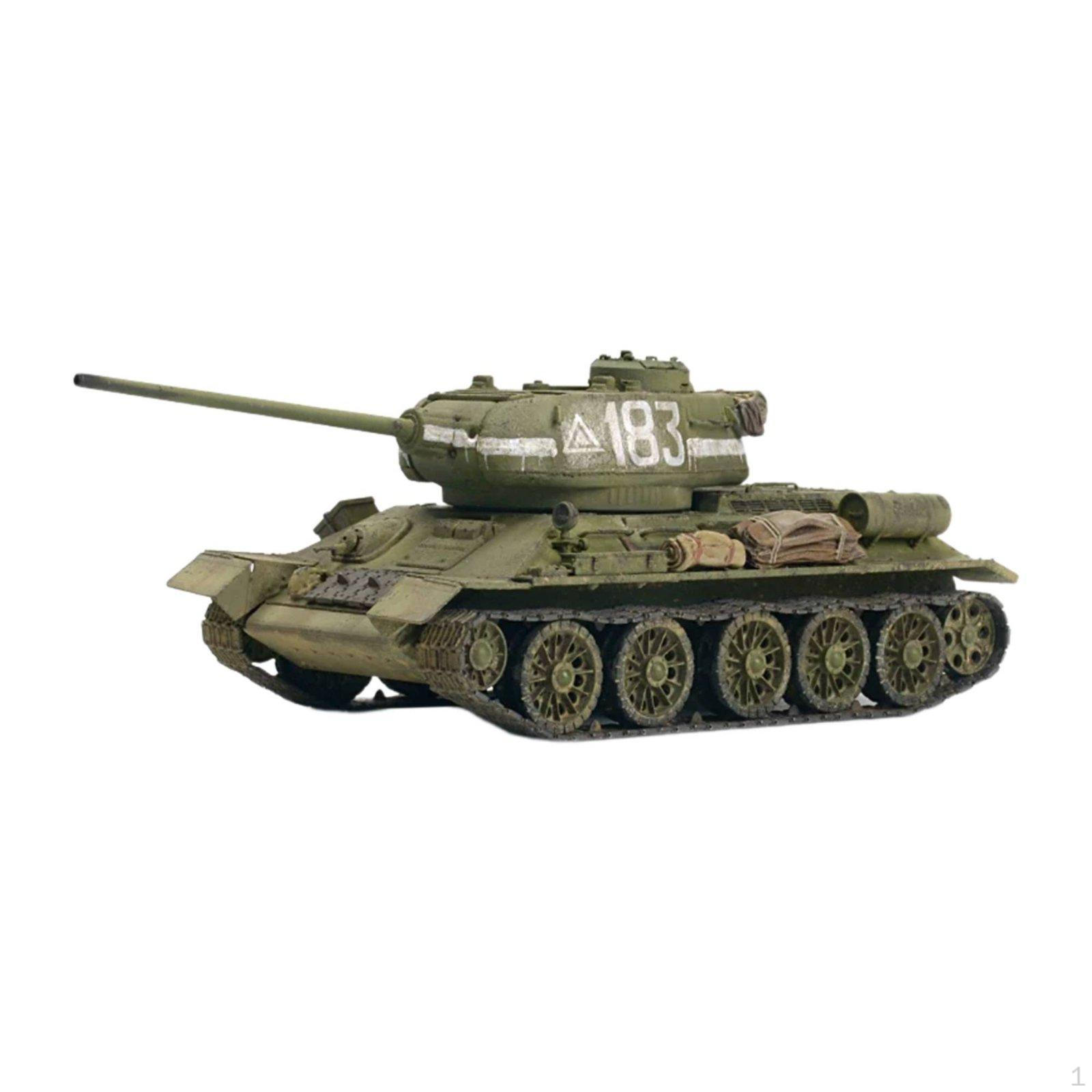T34/85 Tank Model 1/72 Scale Easy Assembly for Hobbyists, Collection, Display Shelf
