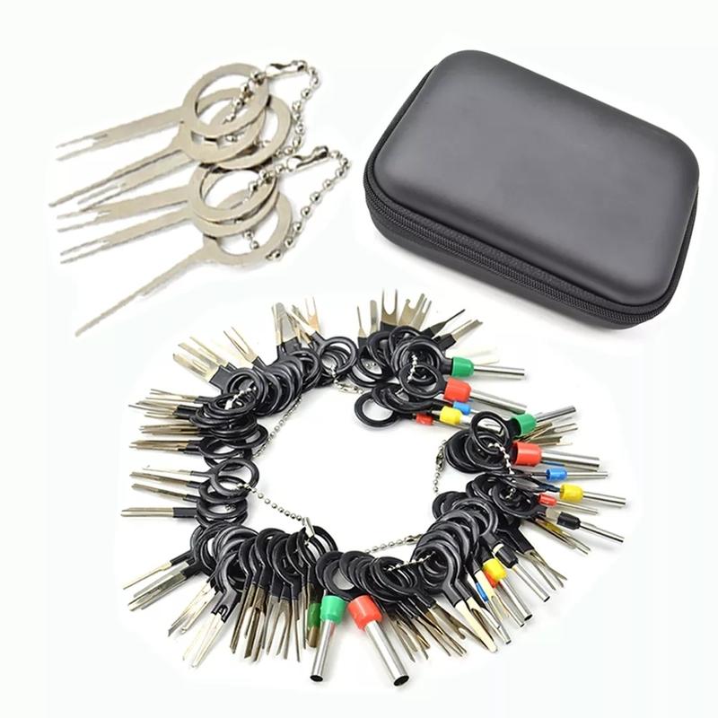 100Pcs Car Terminal Removal Repair Tools Electrical Wiring Crimp Connector Pin Extractor Kit Keys Automotive Plug Pullers