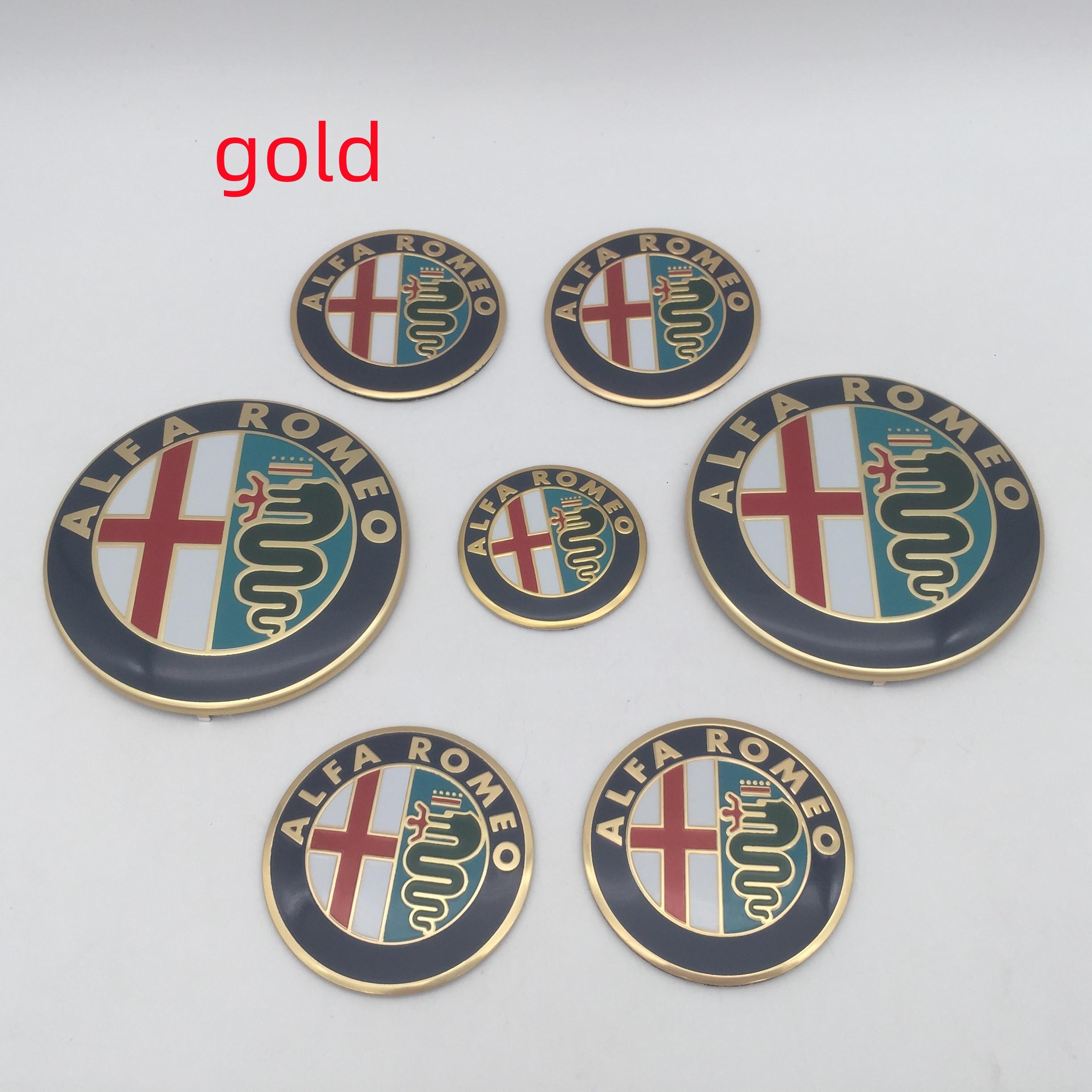 

For Alfa Romeo 2026 Hot Sticker 7pcs forAlfa Romeo Car emblem Wheel Cover caps front Hood badge rear Trunk Steering sticker Styl