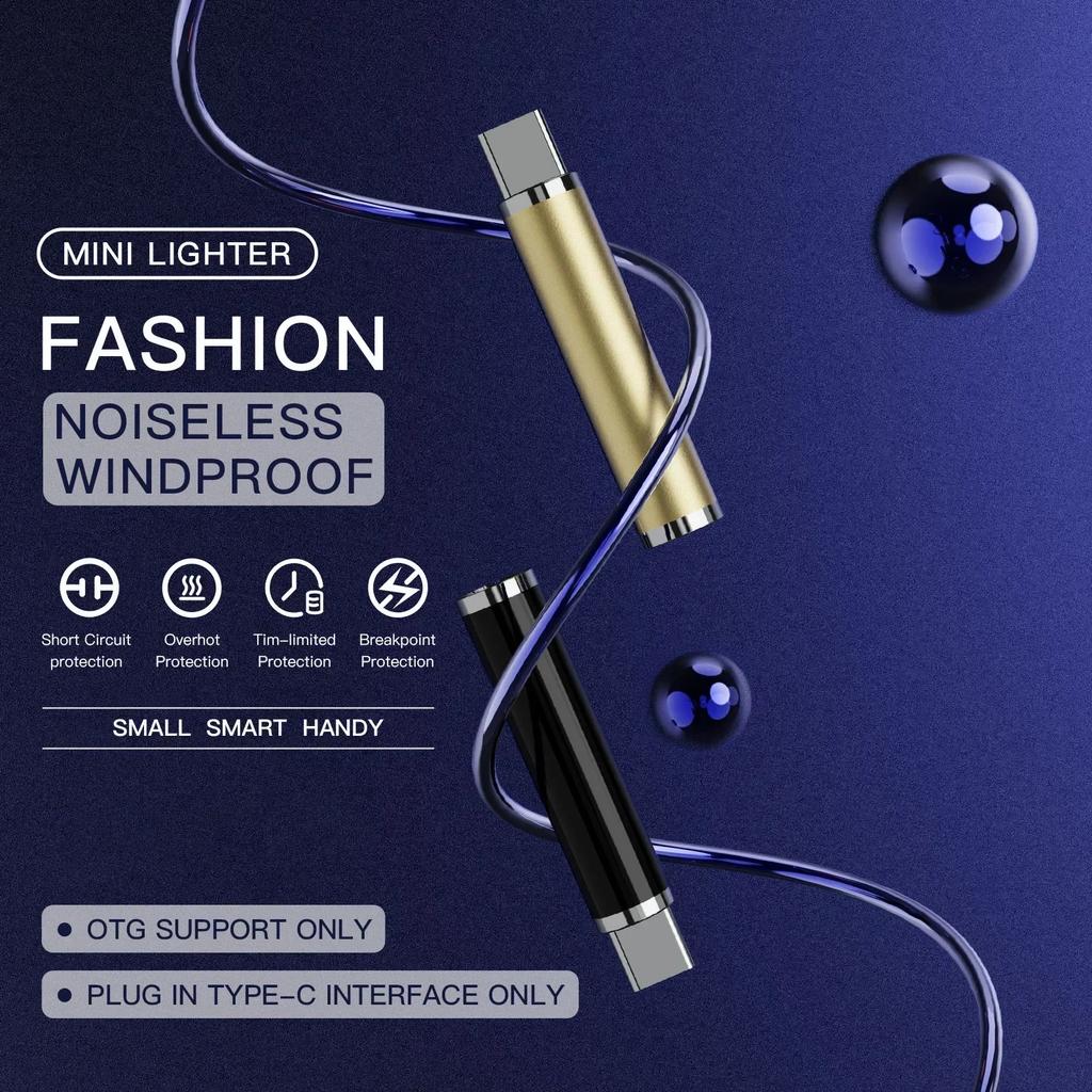 NEW Mini Cigarette Lighter TYPE-C Interface Tungsten Wire Blowing Cigarette Lighter Without Battery Can Be Carried On the Plane