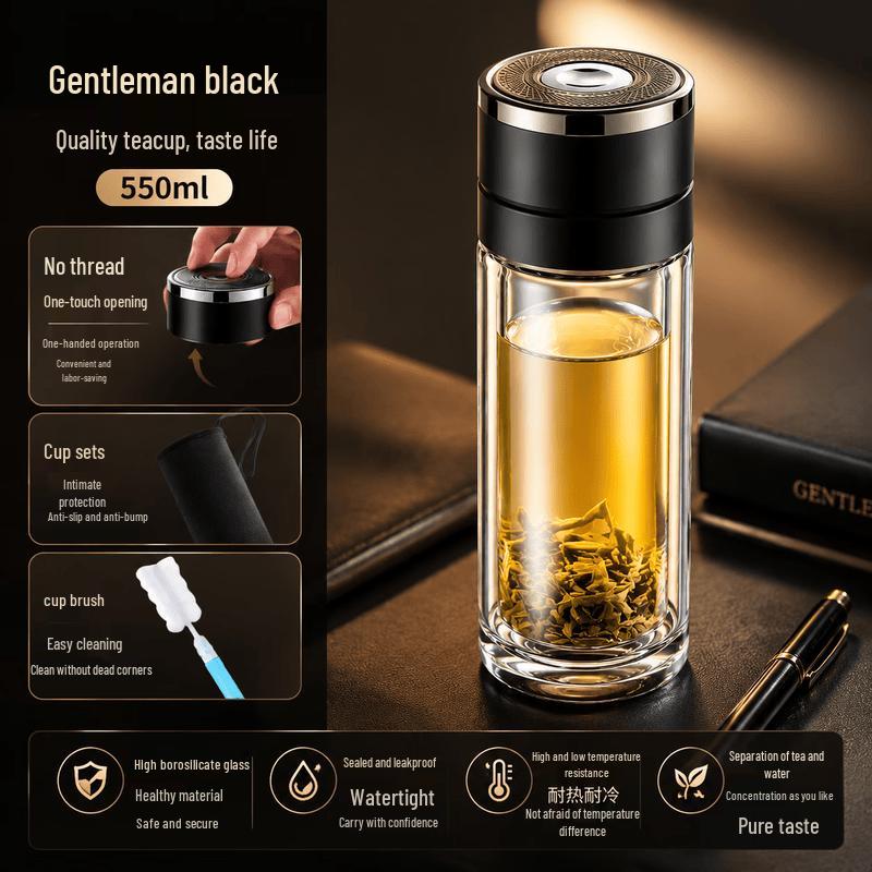 Zhi Mei Global Double-Layer Glass Tea Infuser Bottle