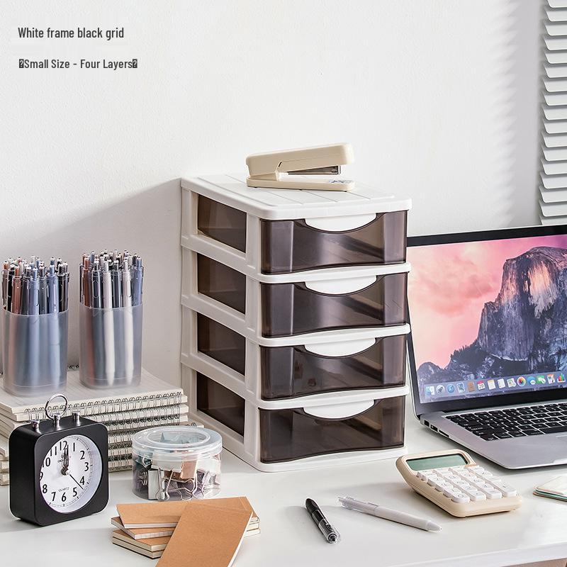 Transparent Drawer-Style Desktop Storage Box for Household Items and Cosmetics