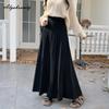 Elegancka Moda Jesień Zima Damska Długa Spódnica Maxi Plisowana Elastyczny Pas Beżowa Czarna Dzianinowa Spódnica Dzianinowa Gruba Ciepła Podstawowa Spódnica Damska