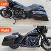 Motorcycle Black Stretched Extended Side Covers Panels ABS Plastic For Harley Touring Electra Street Glide Road King 2014-2025