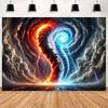 Ice and Fire Fusion Theme Backdrop Shocking Water Fire Elements Party Decoration Background Photography Studio Supplies Banner