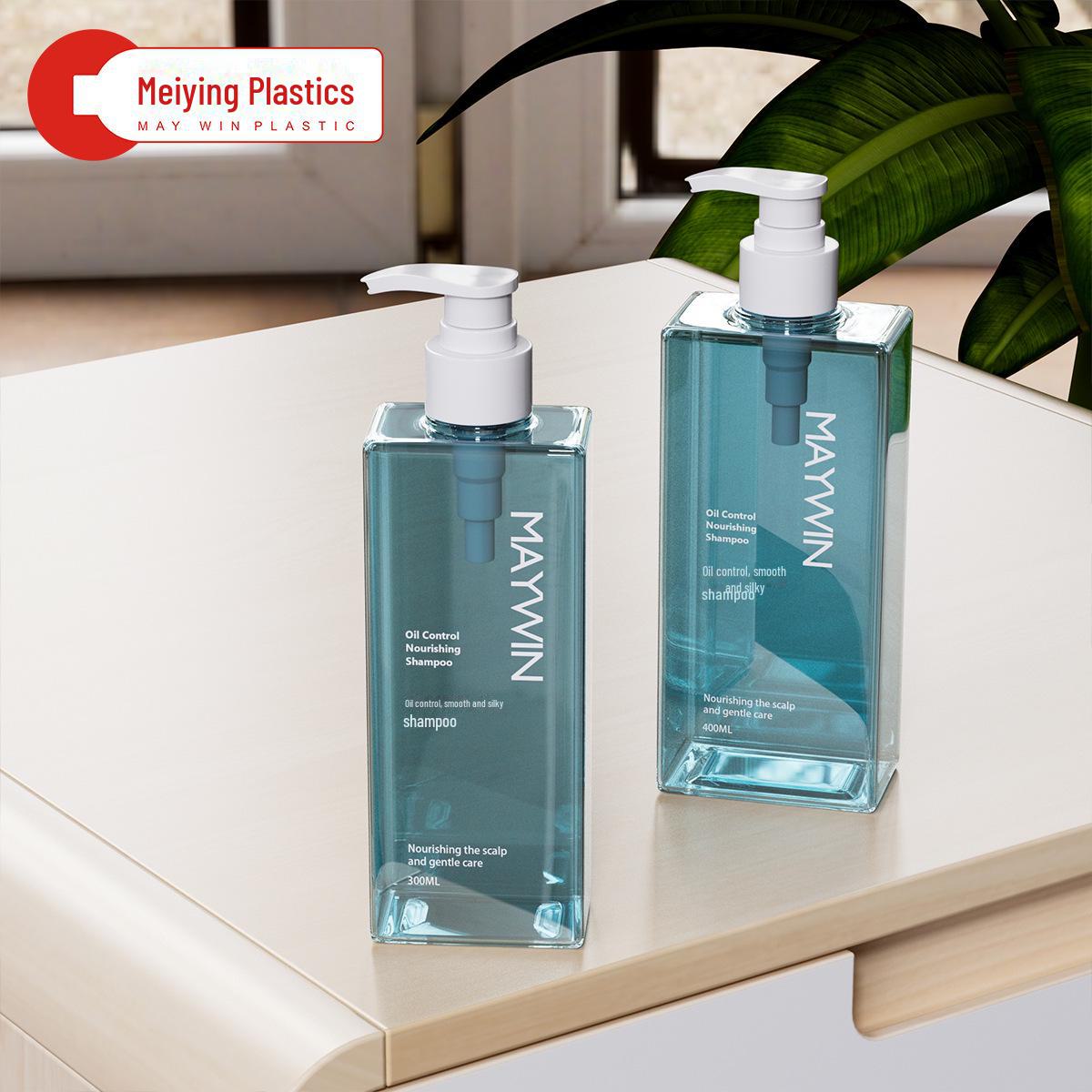 

Квадратный дозатор для лосьона и шампуня из ПЭТ - бутылка с нажимным насосом для дезинфицирующего средства, косметики и геля для душа. Bottle + pump, 300