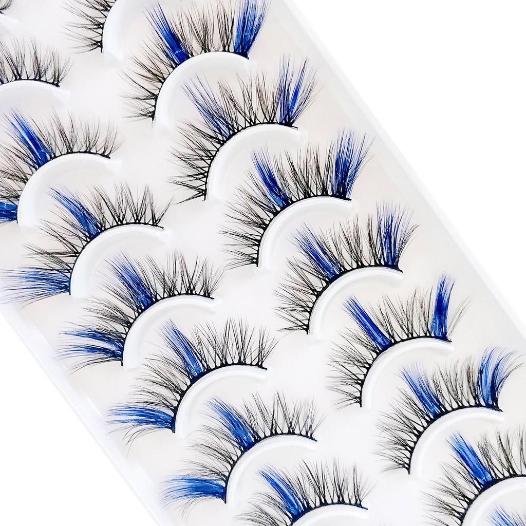Cross-border Multicolor 3D Eyelashes: Thick, Voluminous Eye Accents for Children's Day, Halloween, Christmas, and Cosplay