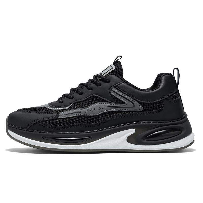 Trendy sports shoes men's thick-soled breathable mesh shoes spring and autumn new students outdoor running trendy shoes men's shoes