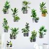 Self-Adhesive Plant Bonsai Wall Stickers Large Size Wall Mural Green Plants Wallpaper  Living Room
