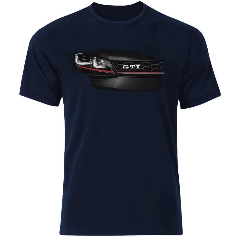 2025 Japonské autíčka letní bavlněné tričko s krátkým rukávem a výstřihem do O-neck unisex nové módní tričko pro fanoušky GTI MK7 LED VII GT