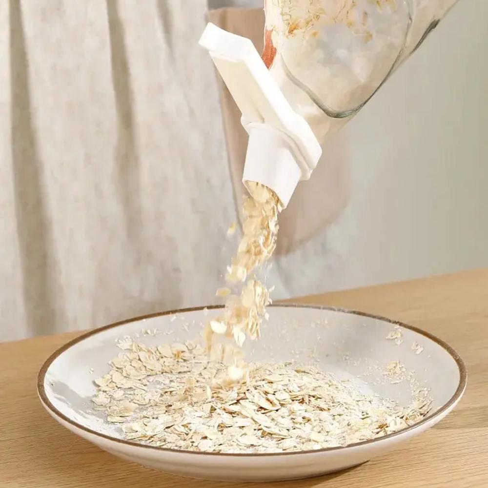 2 Stück Kreative Versiegelte Ausgießtülle Lebensmittelkonservierungsclip Feuchtigkeitsdicht Tee Milchpulver Trichter Snacks Verschlussdeckel für Küche