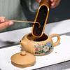 180ml Chinesische Yixing Lila Ton Teekannen Rohe Erz Sektion Schlamm Kessel Berühmte Handgefertigte Blumen Flache Xishi Teekanne Zisha Tee-Set