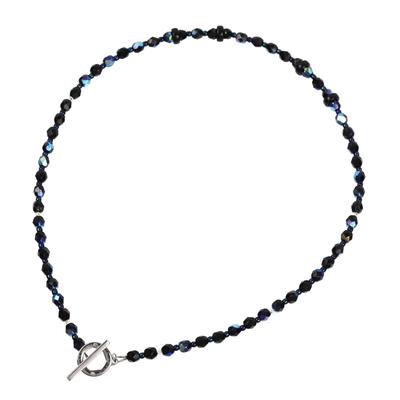Český skleněný magnetický náhrdelník Czechglass Pevná ramena podporují krevní oběh Stylové unisex spravované zdravotnické vybavení Made in Japan [MIONO] [AIR